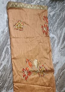 Orange Colour Saree With Out Blouse