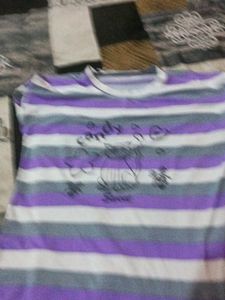 Cute Cat Striped T-Shirt