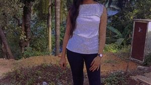 White Top With Golden Dotted Work