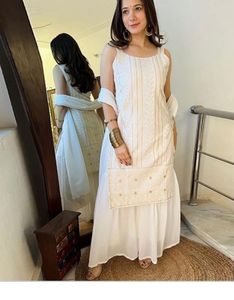 white kurta set suit