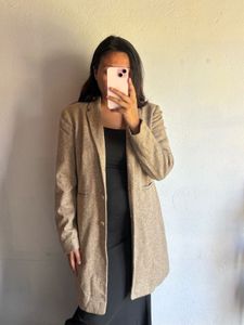 Classic Beige Tweed Blazer