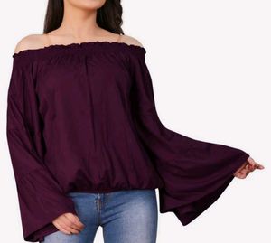 Stylish Off-Shoulder Bell Sleeve Top