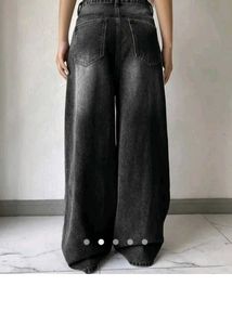 Trendy Black Wide Leg Jeans