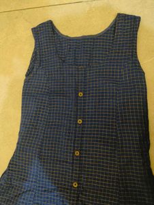 Stylish Blue Checked Kurti