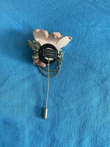 Floral Lapel Pin with Chain