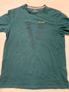 Van Heusen Teal Graphic T-Shirt