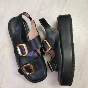 Stylish Black Platform Sandals