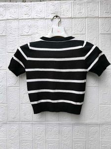 New with tag Korean Striped Knit Top