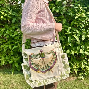 Brand new Hanpainted Tote Bag with Folk Dancer