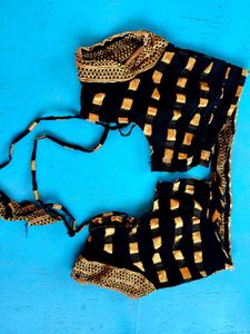 Elegant Black & Gold Blouse