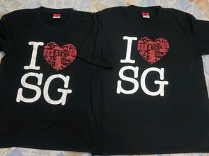 Couple Black Singapore Tshirts pack of 2