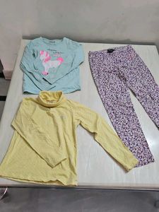 Bundle of 6 girls tshirts: Cute Unicorn & Floral O