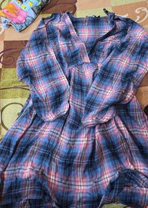 Plaid V-Neck Mini Dress from westside