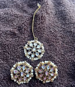 Elegant Pearl &amp; Kundan Necklace Set