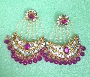 Stunning Pink Beaded Statement Earrings
