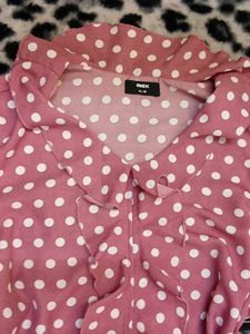 Chic Pink Polka Dot Blouse