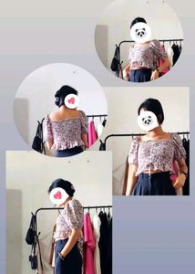 FRONT STRING FLORAL CROP TOP