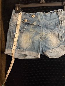 Chic Sparkly Denim Shorts