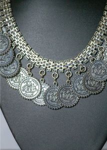 Handmade Tribal Oxidised Coin Necklace