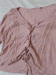 Pink Colour Casual Top For Ladies