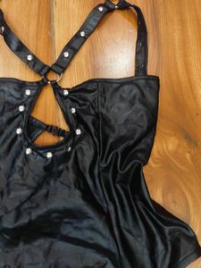 Sexy Black Halter Bodysuit
