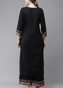 Elegant Black Kurta Set with Trouser