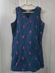 Navy Blue Embroidered Farshi salwar suit with dupa