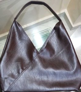 Stylish Brown Faux Leather Hobo Bag