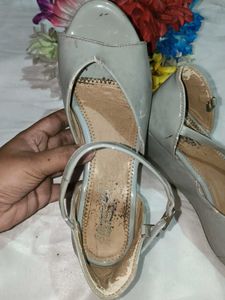 Stylish Grey Wedge Sandals