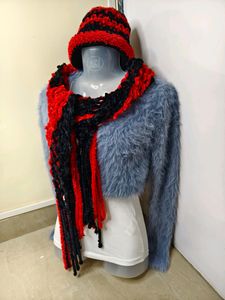 Handmade Crochet Beanie Cap With Stole