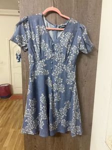 Blue Floral Mini Dress