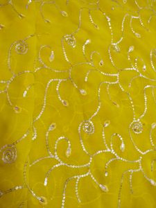 Yellow Embroidered Saree/ Dress material also