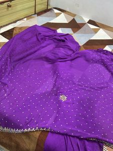 Purple Embroidered Kurta Set