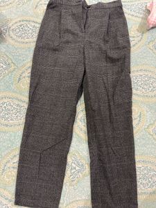 Gray Patterned Casual Pants