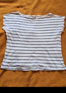 Striped White & Grey T-Shirt