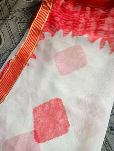 Red Chiffon Saree