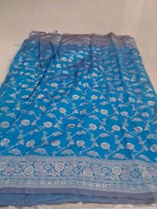 Blue Banarasi Silk Saree