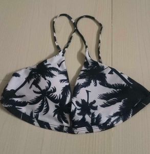Palm Tree Print Bikini Top