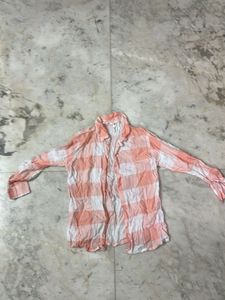 Pink & White Plaid Button-Up Shirt