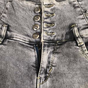 High Waisted Acid Wash Jeans