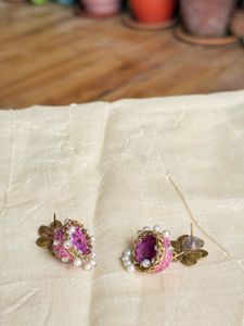 Beautiful Pink Jhumka Earrings
