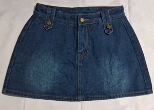 Classic Blue Denim Mini Skirt