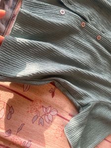 Cute Green Button-Down Shirt