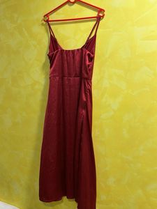 Satin Midi Wrap Dress