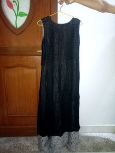 Embroidered Black Maxi Dress