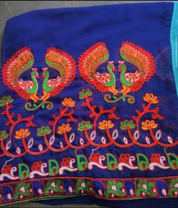 Blue Embroidered Saree 🔷