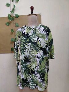 Tropical Print Relaxed Fit Top