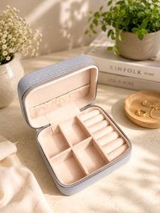 Small Travel Jewellery Organiser Box, PU Leather,