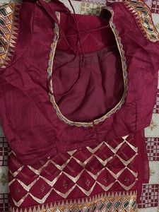 Maroon Embroidered Saree
