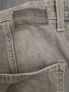 Grey Wide Leg Denim Jeans